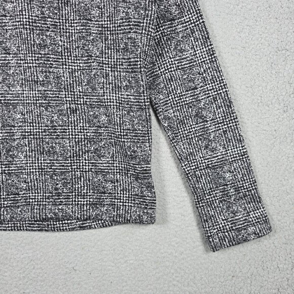 J Crew Sweater Womens Small Glen Plaid Funnel Neck Cowl Regular Fit Cozy Fleece - Picture 4 of 12